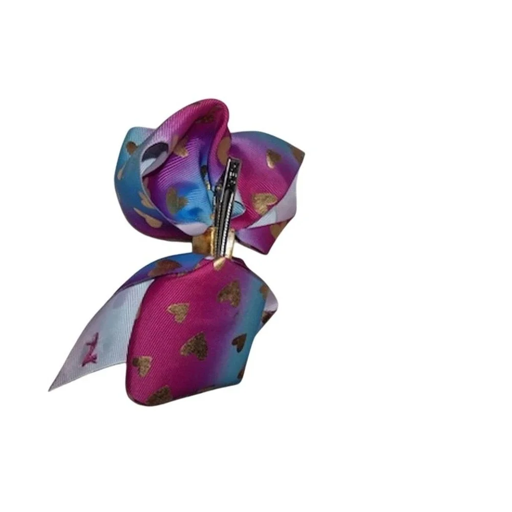 JoJo Siwa Multicolor Metallic‎ Heart Hair Bow for Girls